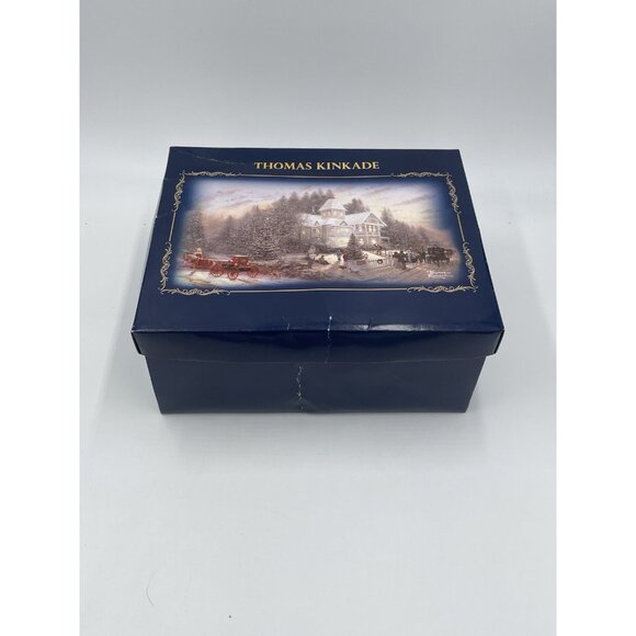 Set of 4 Thomas Kinkade Bradford Glow of the Holiday Glass Christmas Ornaments - Picture 15 of 15